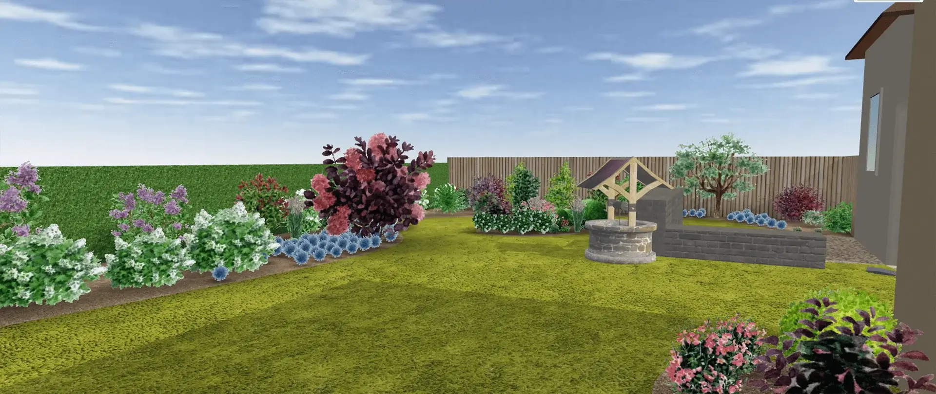 image of a 3d view generated by the 3D tool draw me a garden