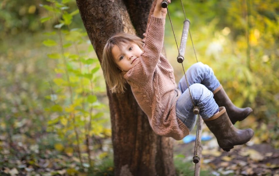 échelle DIY enfant au jardin