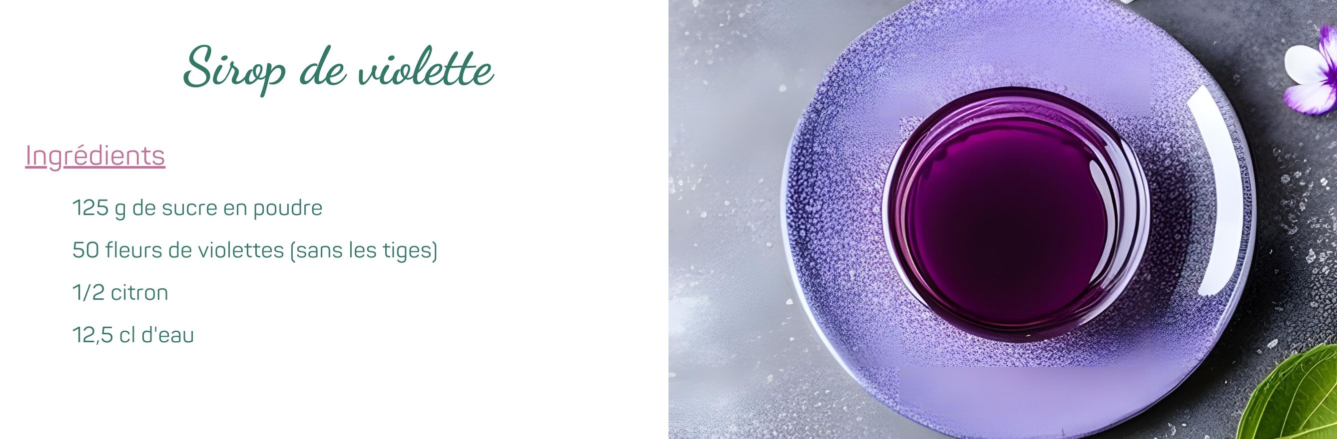 Recette de sirop de violette