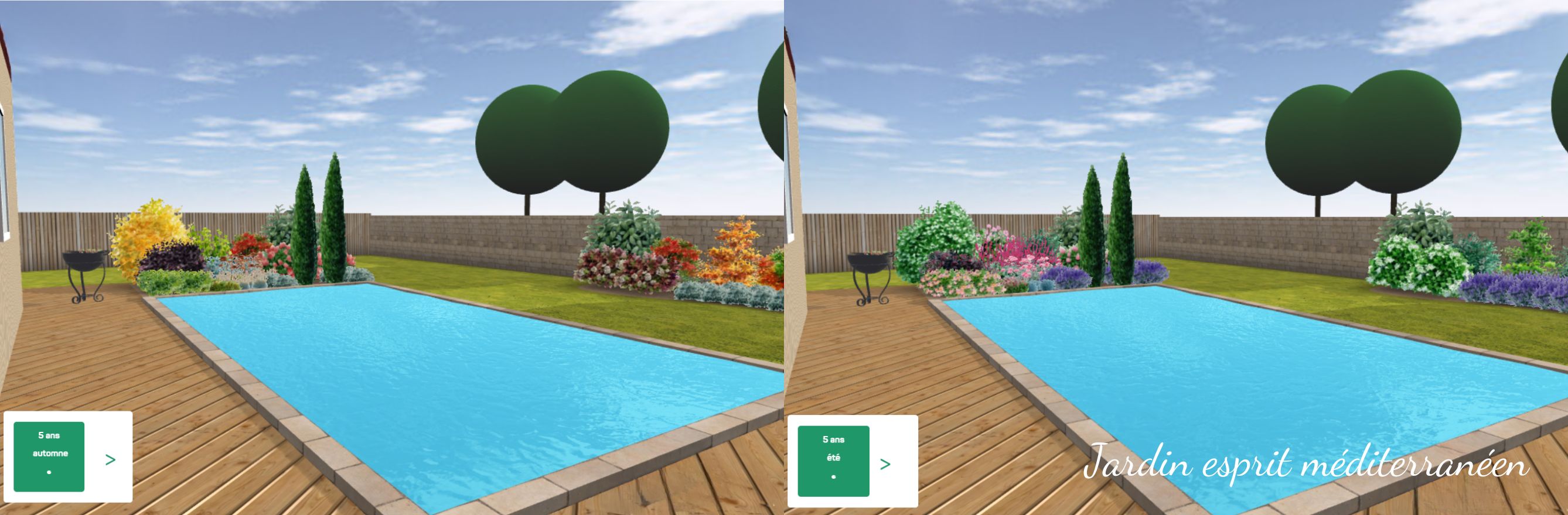 Jardin méditerranéen en 3D