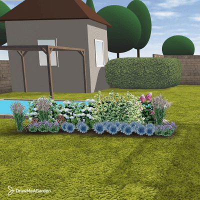 création massif fleurs en 3D