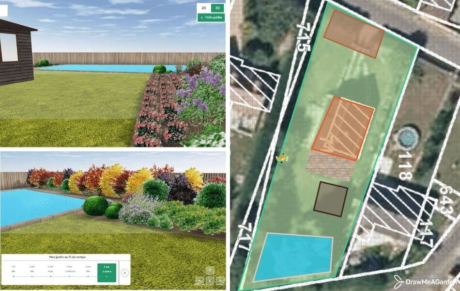 précision de l’interface du logiciel de création de création de plan de jardin 3D Balise titre  i