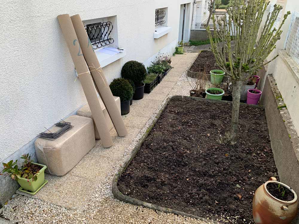 Réalisation avant après jardin français à Blois avant plantation