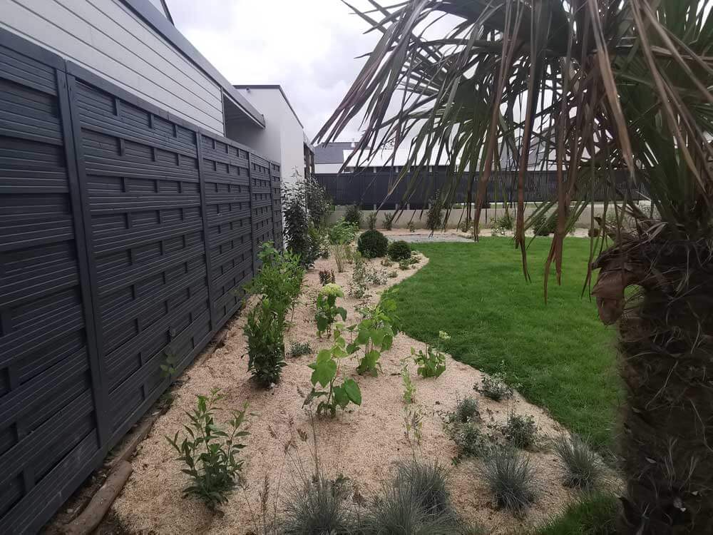 Before and after English garden after planting