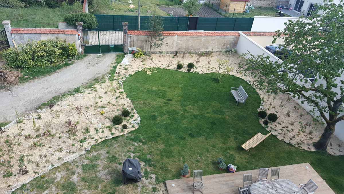 Réalisation Avant après jardin anglais près de Taverny après