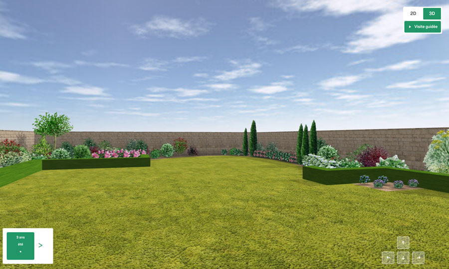 Exemple d’image 3D du jardin nature et structure créée avec l’outil Draw Me A Garden