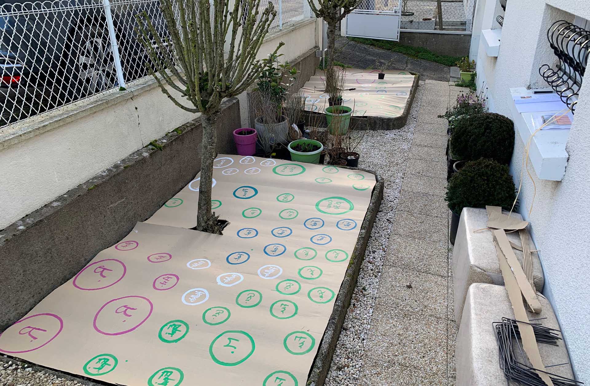 Planting plan installed in a garden