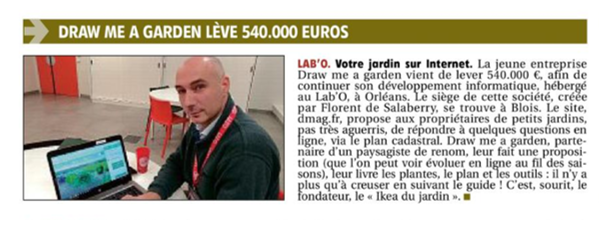 Article de presse sur Draw Me A Garden publié sur le site de la République du centre